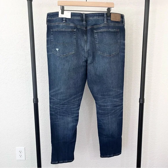 NEW American Eagle AirFlex+ Ultrasoft Skinny Ripped Dark Wash Jean Men’s 40x30 - Picture 6 of 9